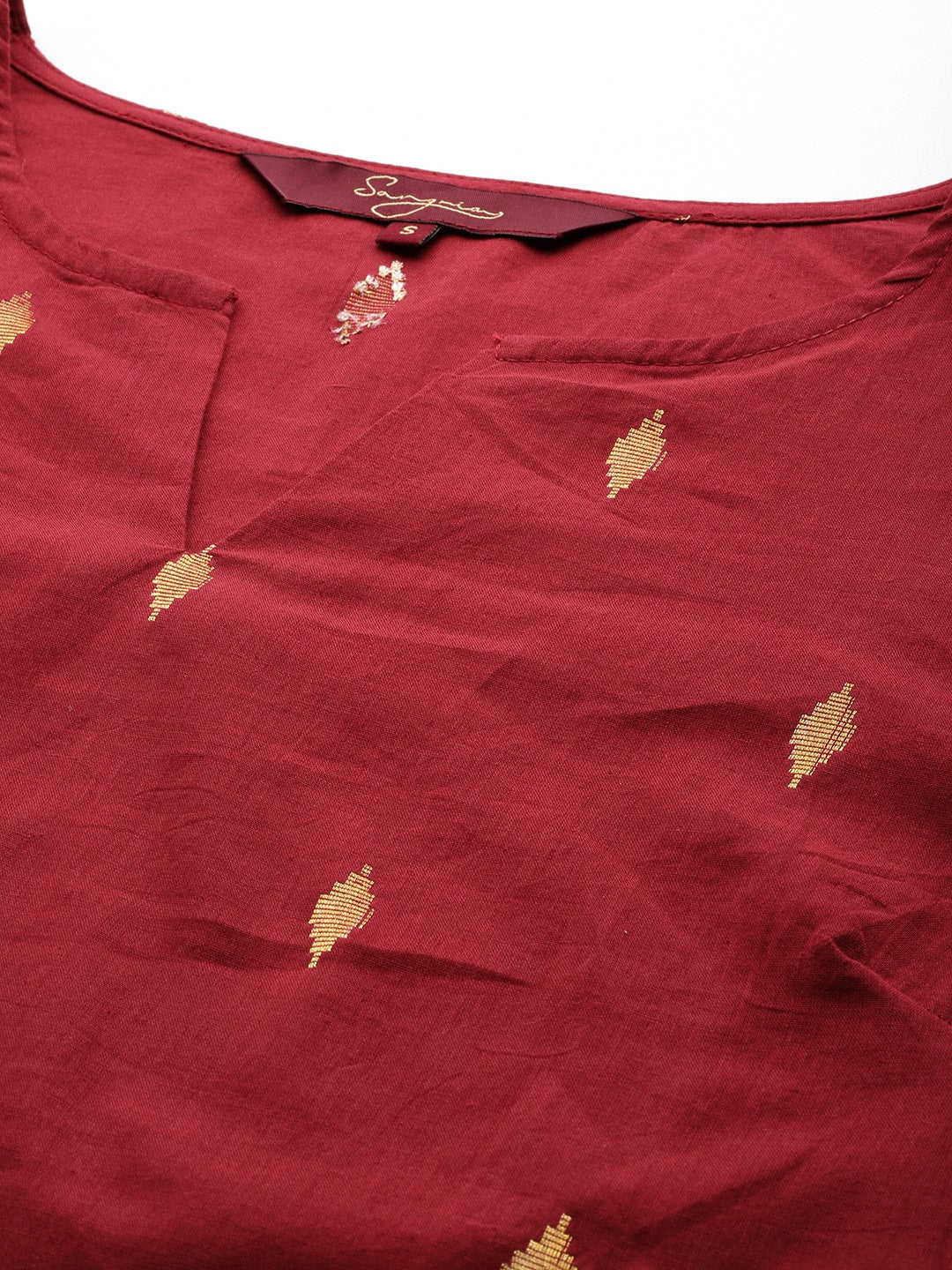 Sangria Geometric Printed Kurta - Distacart