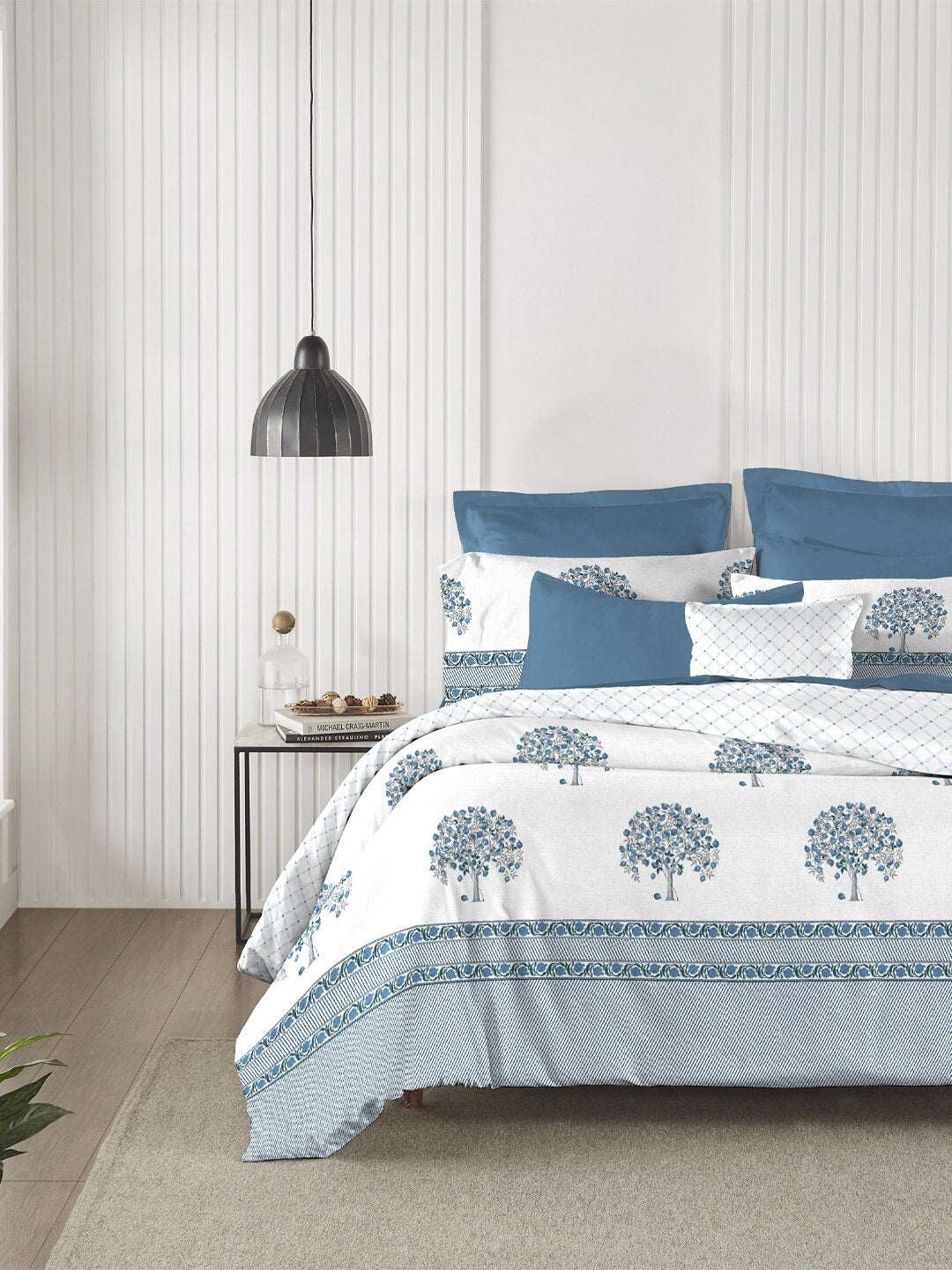 MYTRIDENT Road To Jaipur Purple Printed Cotton 210 TC King Bedsheet with 2 Pillow Covers - Distacart