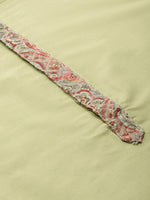 Thumbnail for Manyavar Men Green & Off-White Solid Kurta & Churidar with Nehru Jacket - Distacart