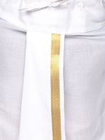Thumbnail for Sethukrishna Boys Gold-Toned Pleated Kurta with Dhoti Pants - Distacart