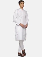 Thumbnail for Sethukrishna Men White Pure Cotton Straight Kurta with Pyjamas - Distacart