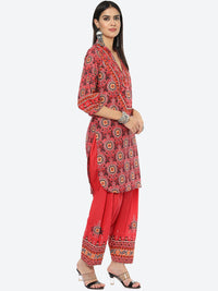 Thumbnail for Biba Women Red Printed Kurta with Salwar - Distacart