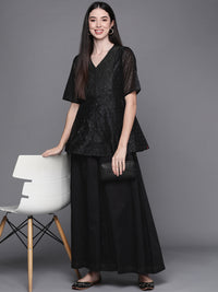 Thumbnail for Biba Women Black Embellished Kurti with Palazzos - Distacart