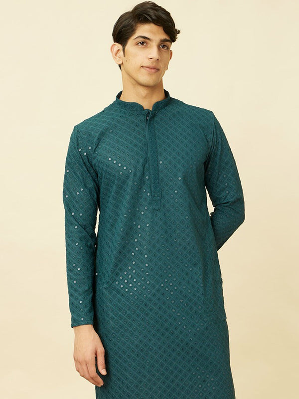 Manyavar Ethnic Motifs Embroidered Sequinned Kurta with Pyjamas - Distacart