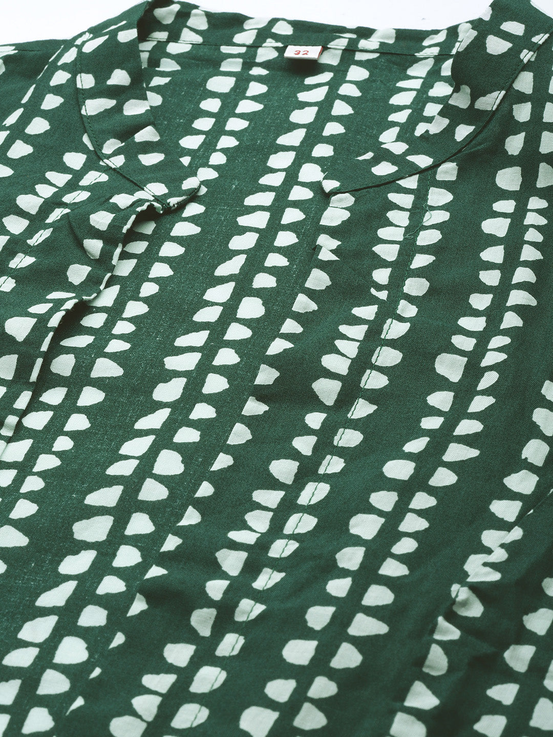 Biba Women Green & White Printed Layered Pure Cotton Kurti with Sharara - Distacart