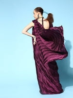Thumbnail for Tikhi Imli Burgundy Accordion Pleated Ready to Wear Saree - Distacart