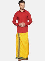 Thumbnail for Sethukrishna Men Yellow Solid Readymade Dhoti - Distacart