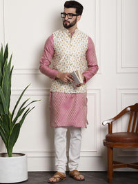 Thumbnail for Sojanya Ethnic Motifs Regular Kurta With Churidar & With Nehru Jacket - Distacart