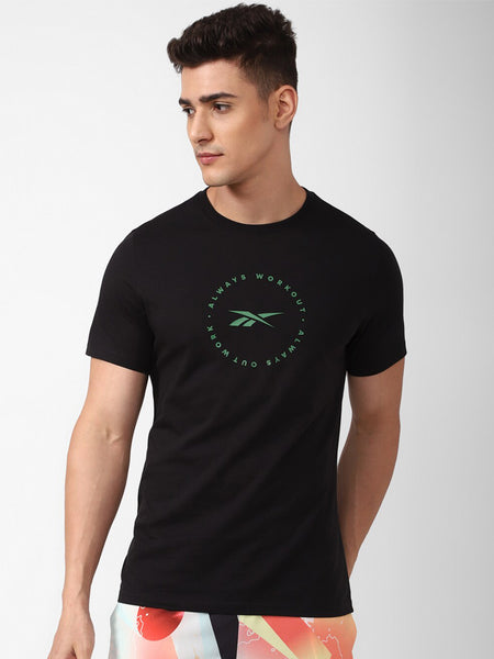Reebok Men Prime Graphic Printed Pure Cotton T-Shirt - Distacart