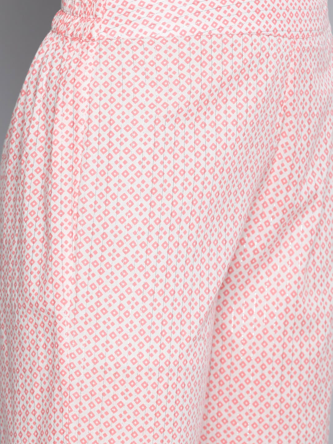 HERE&NOW Women Pink Floral Printed Pure Cotton Kurta with Palazzos & With Dupatta - Distacart