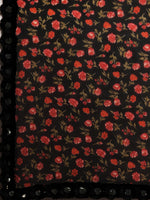 Thumbnail for Tikhi Imli Black & Red Poly Georgette Printed Saree - Distacart
