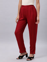 Thumbnail for Souchii Women Maroon Liva Ethnic Palazzos - Distacart