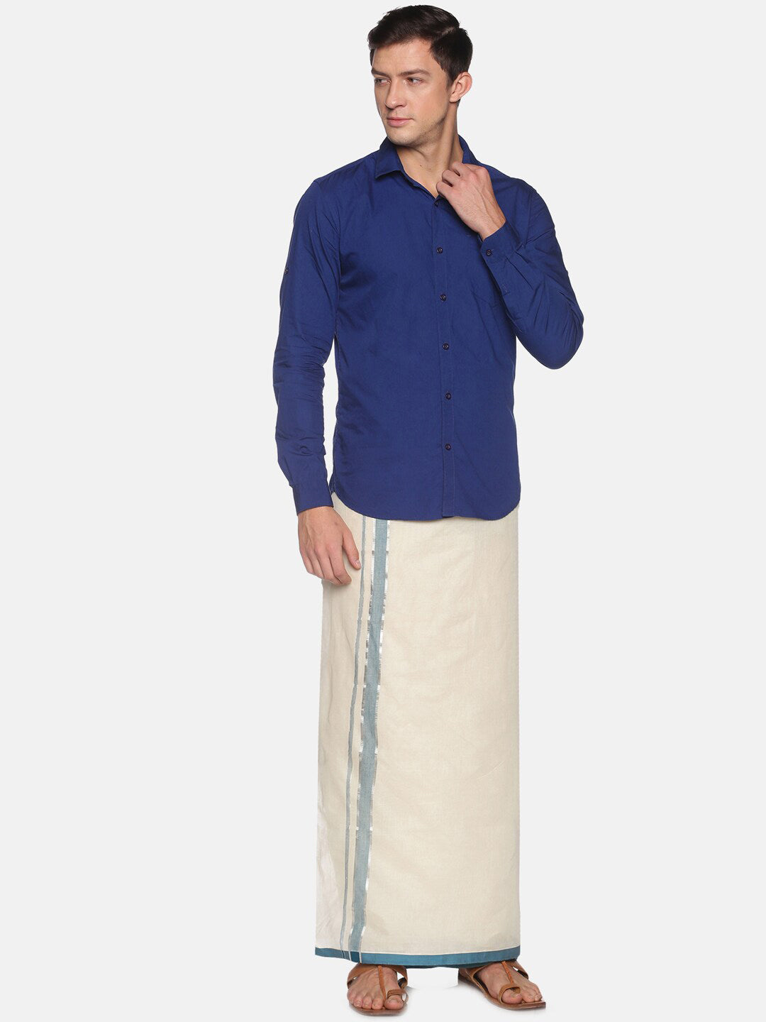 Sethukrishna Mens Off White Traditional Kerala Double Mundu - Distacart