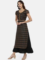 Thumbnail for Souchii Black & Yellow Printed Maxi Dress - Distacart