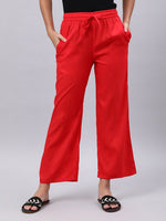 Thumbnail for Souchii Red Liva Palazzos - Distacart