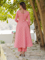 Thumbnail for Kalini Ethnic Printed Gotta Patti Anarkali Pure Cotton Kurta with Trousers & Dupatta - Distacart