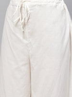 Thumbnail for Biba Women Off-White & Blue Checked Asymmetric Kurta with Palazzos & Dupatta - Distacart