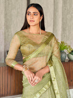 Thumbnail for Tikhi Imli Sequinned Organza Saree - Distacart