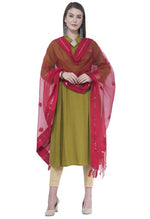 Thumbnail for Mominos Fashion Moeza Orgenza Flower Mirror Red Dupatta - Distacart