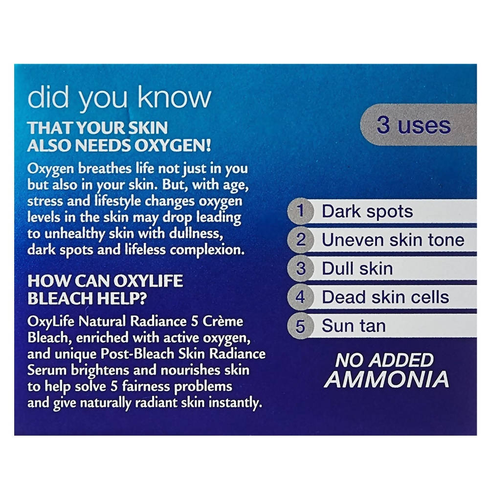 Oxylife Natural Radiance 5 Creme Bleach With Active Oxygen - Distacart