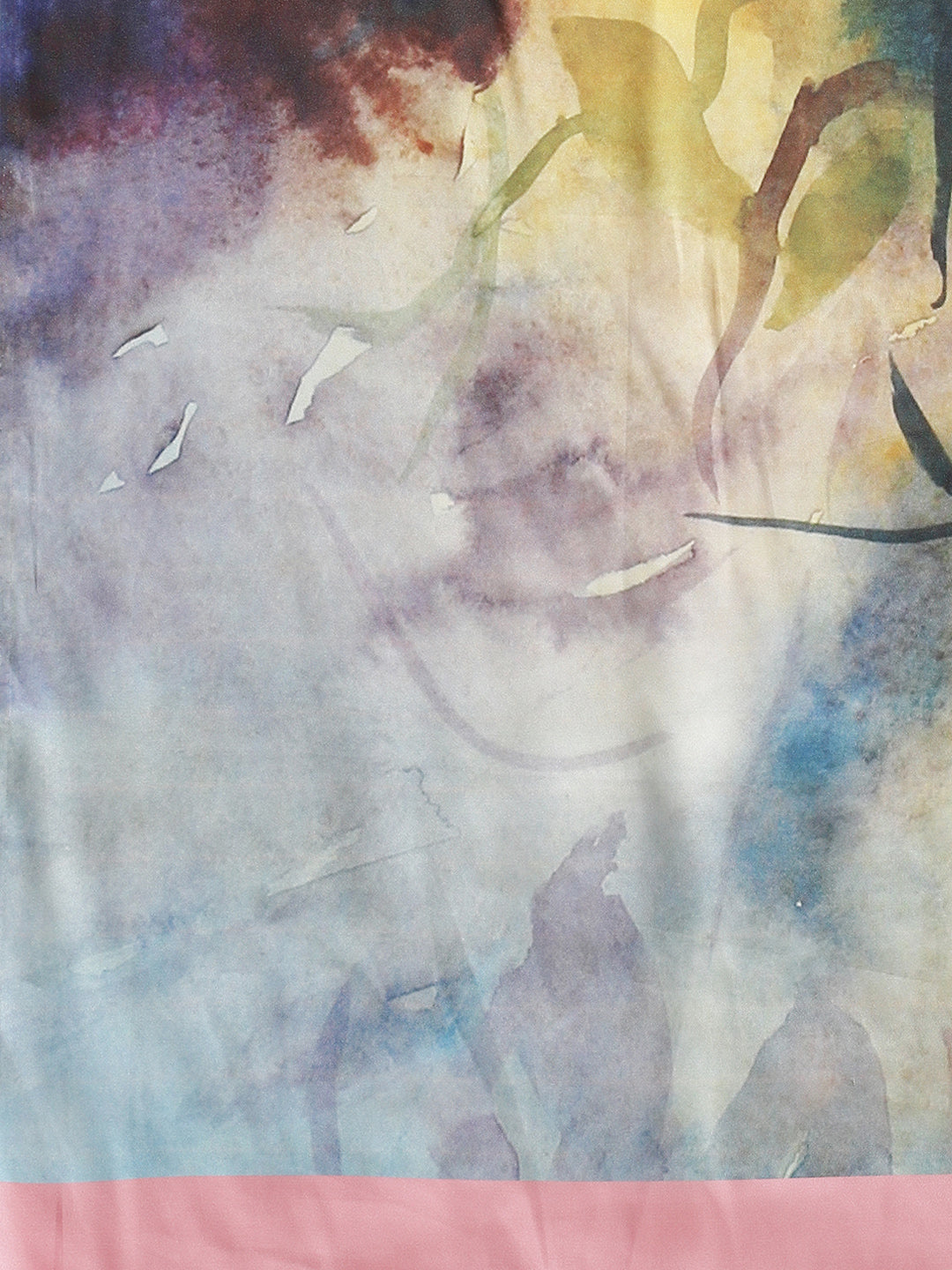 Tikhi Imli White & Pink Digital Floral Print Saree - Distacart