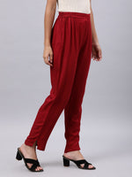 Thumbnail for Souchii Women Maroon Liva Ethnic Palazzos - Distacart