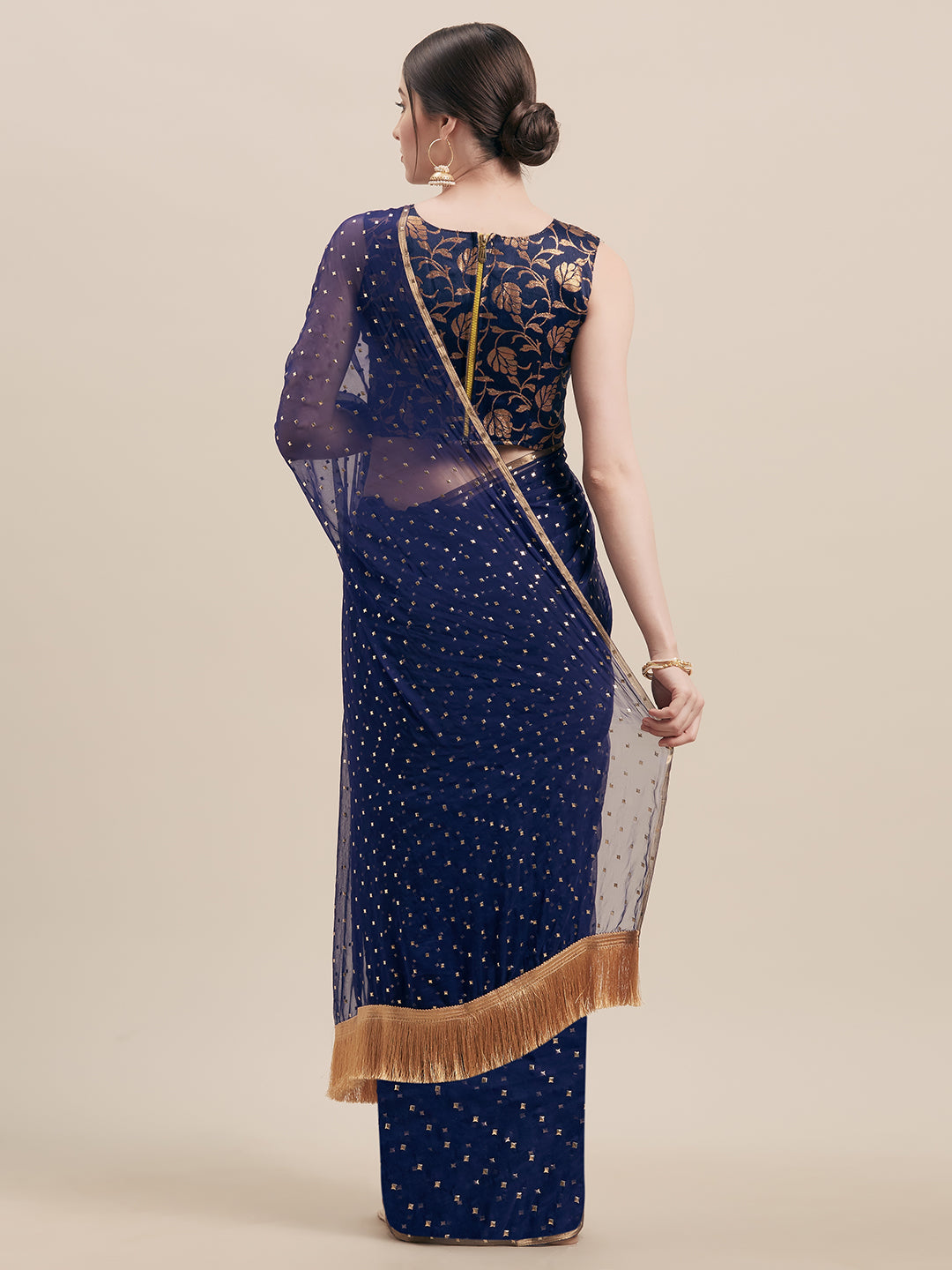Tikhi Imli Blue Embellished Saree - Distacart