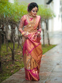 Thumbnail for Kalini Ethnic Motifs Woven Design Zari Banarasi Saree - Distacart
