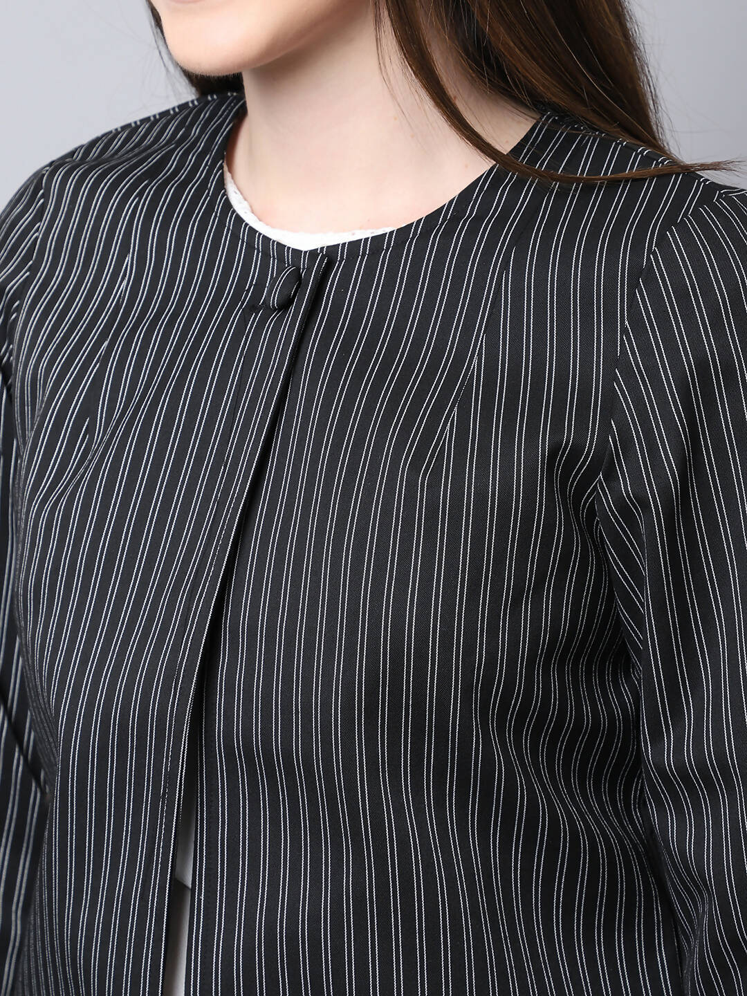 Even Apparels Black Polywool Open Front Statement Women's Jacket - Distacart