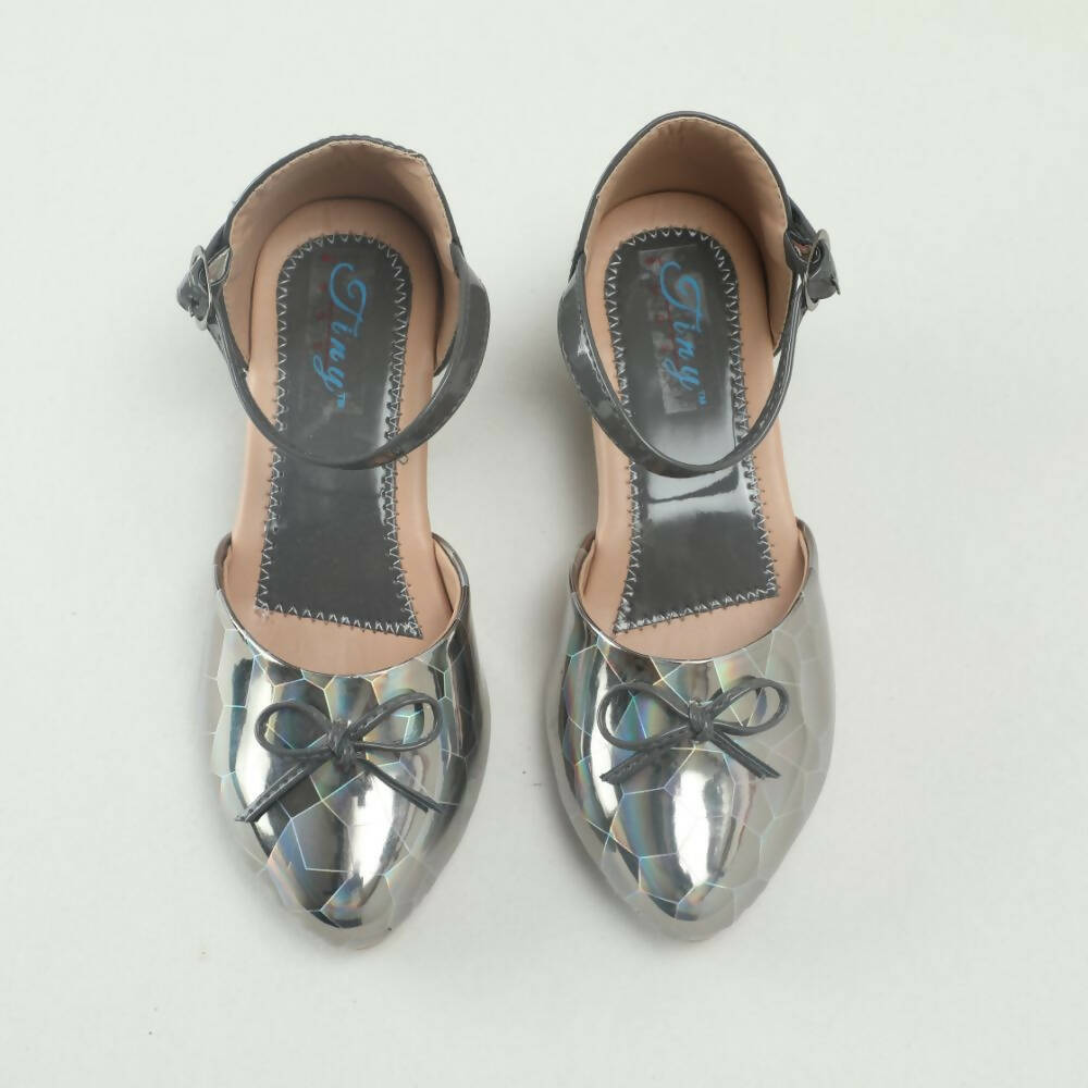 Tiny Bugs Girls Party Wear Ballerinas Heels - Dark Grey - Distacart