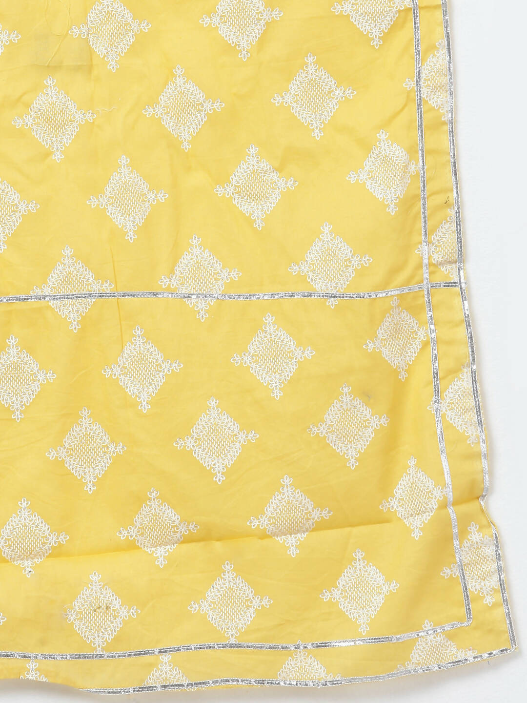 Myshka Women Yellow Floral Pure Cotton Kurti with Palazzos With Dupatta - Distacart