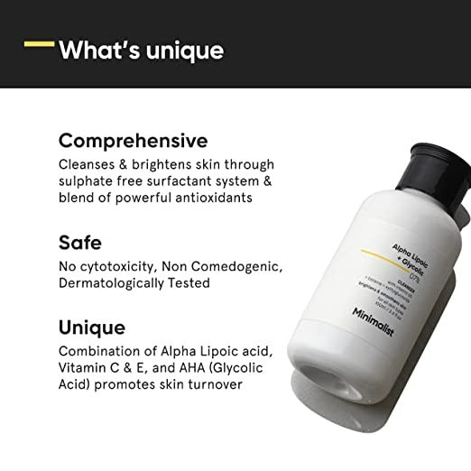 Minimalist Alpha Lipoic + Glycolic 07% Face Cleanser - Distacart