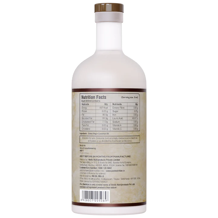 Pure Nutrition Cold Pressed Raw Virgin Coconut Oil - Distacart