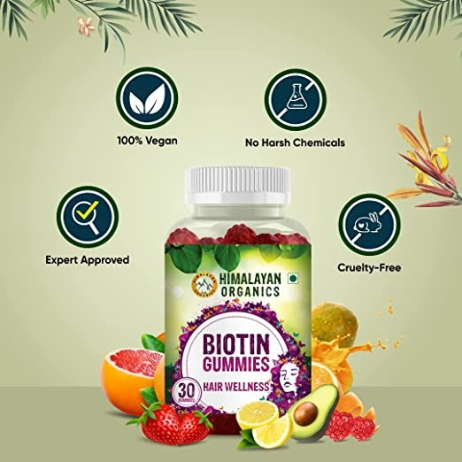 Himalayan Organics Biotin Gummies Hair Vitamins - Distacart