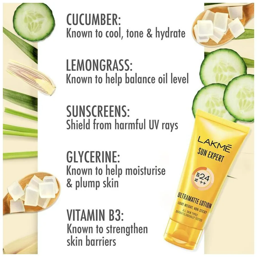 Lakme Sun Expert Spf 24 Ultra Matte Sunscreen Lotion - Distacart