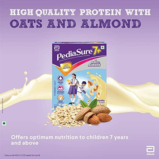 Pediasure 7 Plus Oats & Almond Nutrition Drink Powder Vanilla Flavour - Distacart