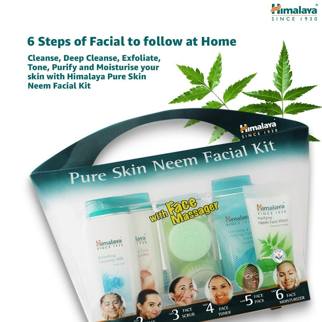Himalaya Pure Skin Neem Facial Kit with Face Massager - Distacart