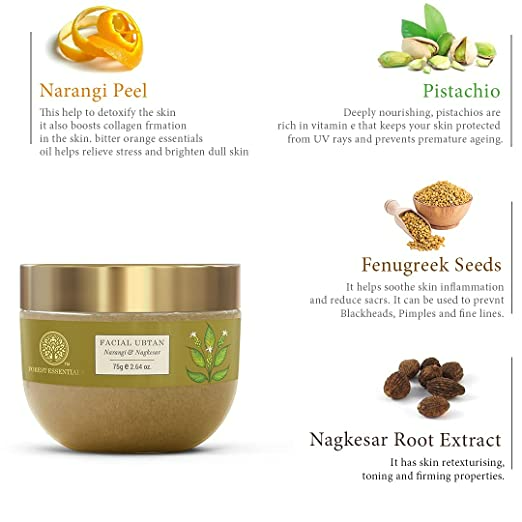 Forest Essentials Facial Ubtan Narangi & Nagkesar - Distacart
