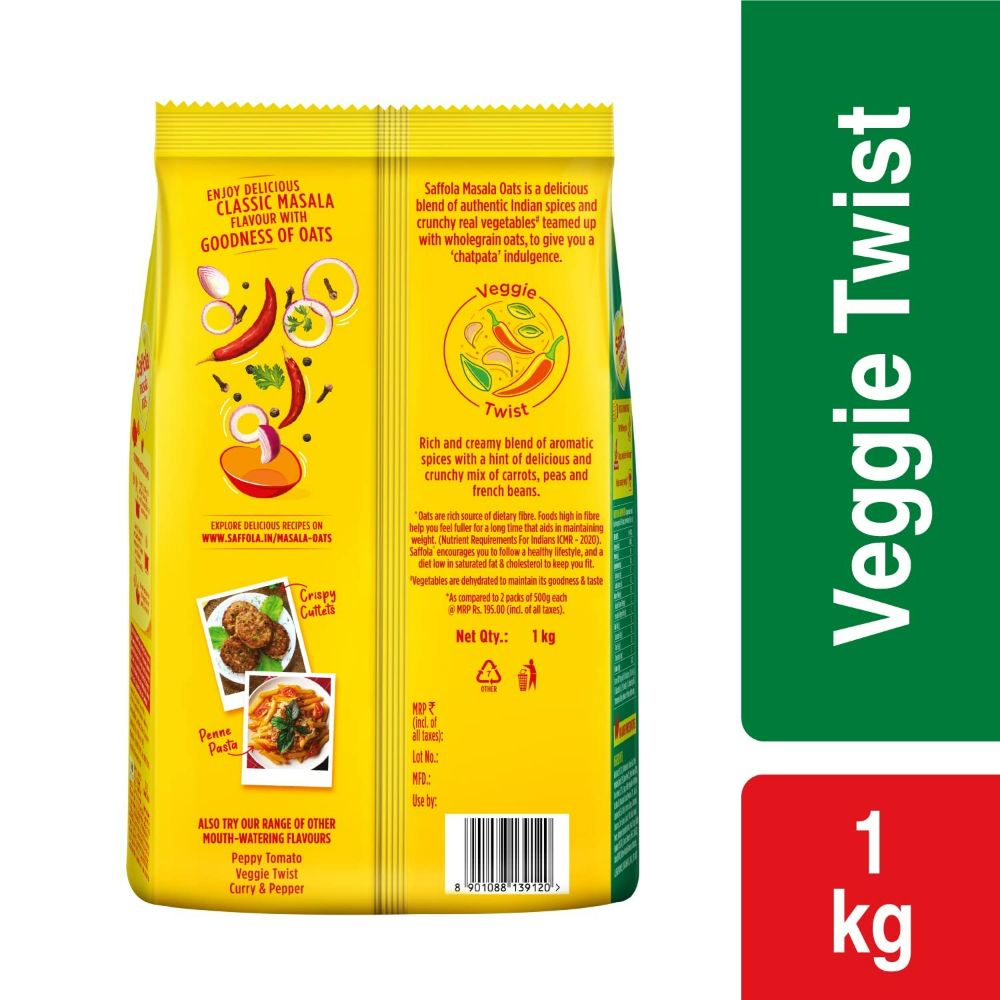 Saffola Masala Oats Veggie Twist - Distacart