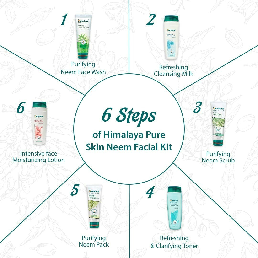 Himalaya Pure Skin Neem Facial Kit with Face Massager - Distacart