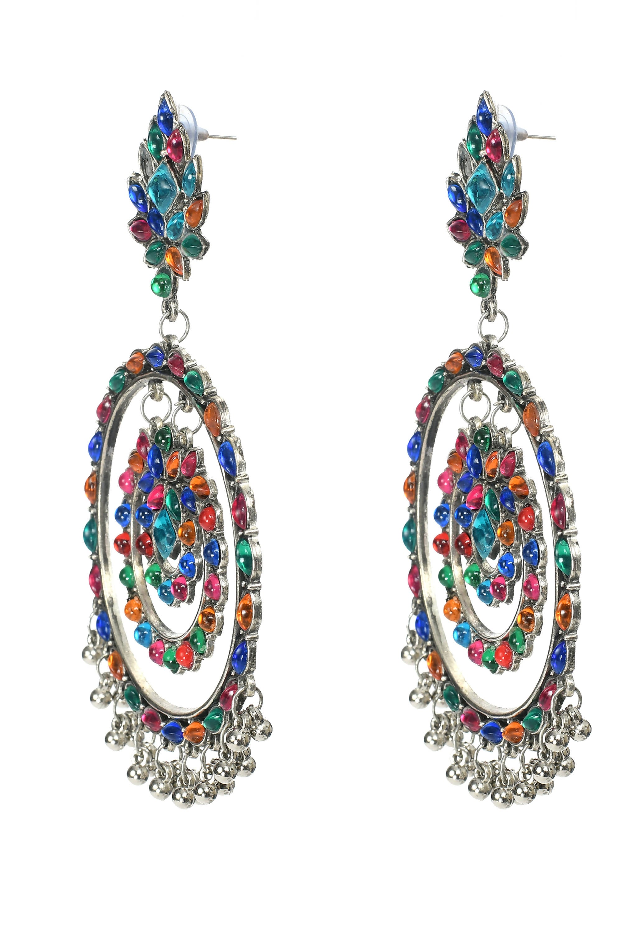 Mominos Fashion Johar Kamal Women's Multi Colour Kundan Circles Earrings - Distacart