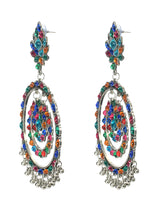 Thumbnail for Mominos Fashion Johar Kamal Women's Multi Colour Kundan Circles Earrings - Distacart
