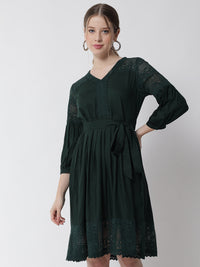 Thumbnail for NOZ2TOZ Women Summer Green Dress - Distacart
