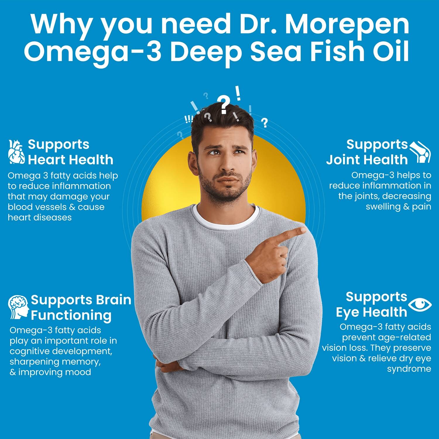 Dr. Morepen Omega 3 Deep Sea Fish Oil Softgels - Distacart