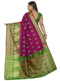 Thumbnail for Vamika Banarasi Cotton Silk Pink Weaving Saree