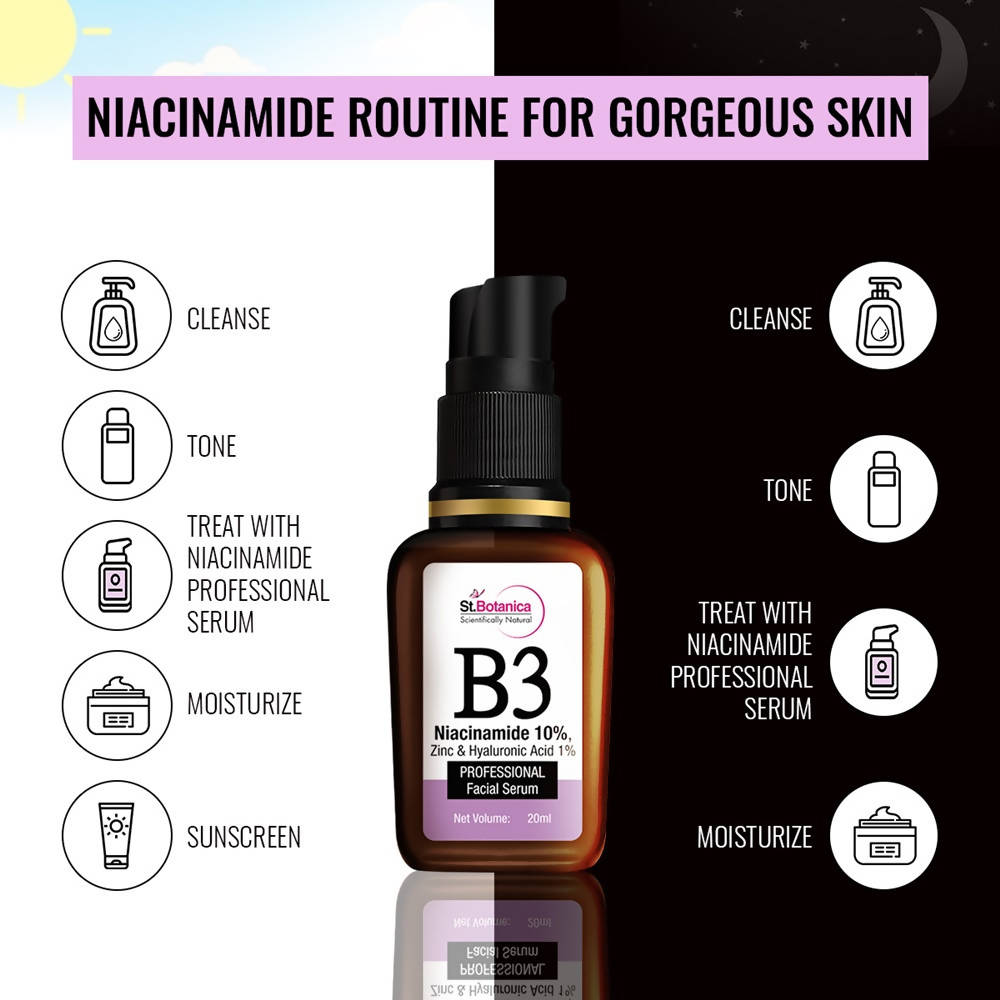 St.Botanica B3 Niacinamide, Zinc & Hyaluronic Acid Professional Facial Serum