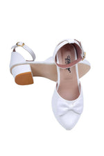 Thumbnail for Tiny Bugs Girls Bow Embellished Ballerinas - White - Distacart