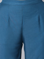 Thumbnail for Khushal K Women Blue Regular Gotta Patti Kurta with Trousers & With Dupatta - Distacart