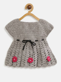 Thumbnail for ChutPut Hand knitted Crochet Maharani Wool Dress - Pink - Distacart