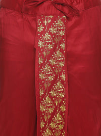 Thumbnail for Sethukrishna Men Maroon Embroidered Dhoti Pant - Distacart